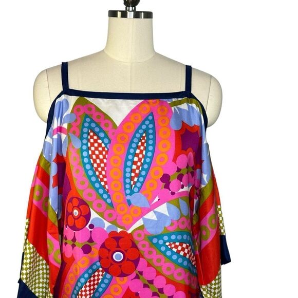 Tibi Floral Print Silk Off the Shoulder Mini Dress | Size 8 - Picture 4 of 8